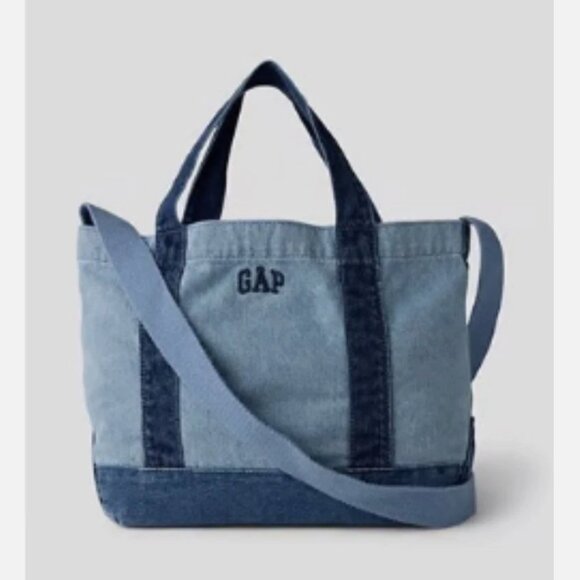 NWT Gap Logo Denim Strap Mini Tote Bag (Crossbody) - Picture 1 of 8